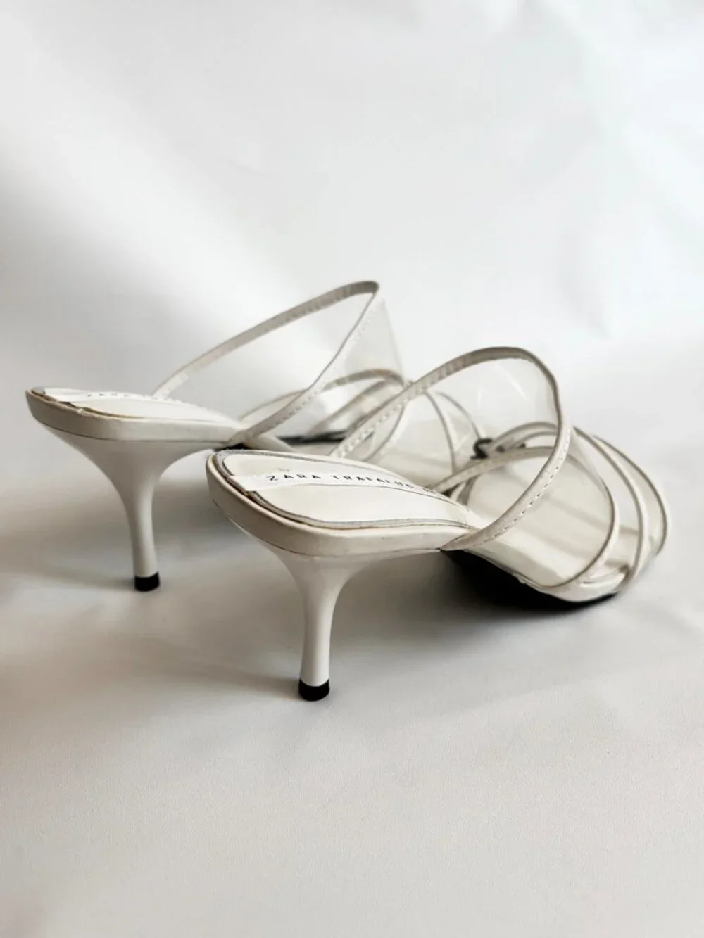 ZARA Double Clear Straps Heeled Sandals 3371/001/087 EU 38/ US 7.5 - Picture 3 of 12
